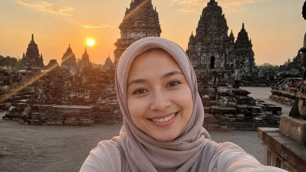 visitors climbing the Borobudur terraces